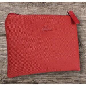Rubberized Red Lacoste For Turkish Airlines Mini Bag Cosmetic Toiletry Pouch